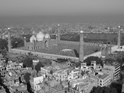 black and white mosque