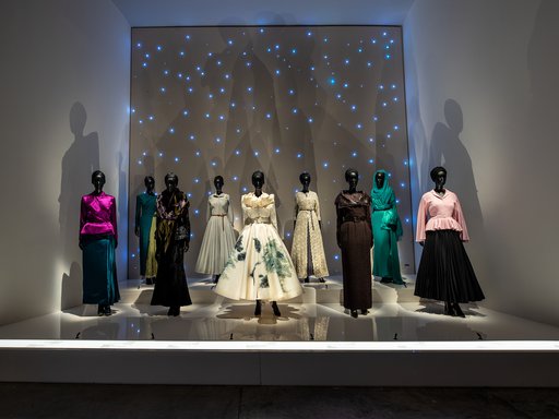 Nine dresses on view in the Christian Dior Designer of Dreams exhibition