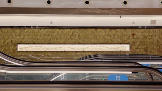 The public artwork "Allow Me" at Msheireb metro station