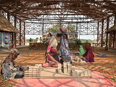 women working with clay