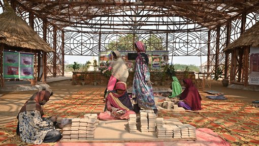 women working with clay