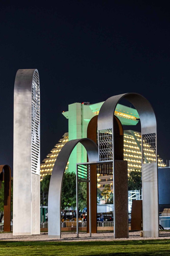 A set of large-sculptures placed outdoors