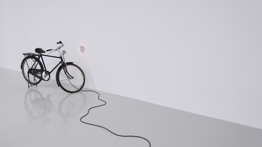 Chung Seoyoung, Light from a bicycle, 2007, bike, light, 104 × 183 × 58 cm. Collection of National Museum of Modern and Contemporary Art Korea. Photo: