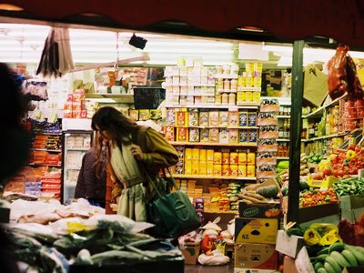 a women in a grocery shop