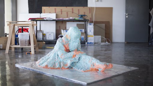 Hana Al-Saadi's studio at the Fire Station.