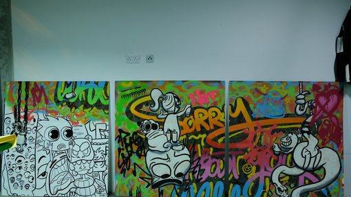 Aisha Al-Fadhala's studio at the Fire Station.