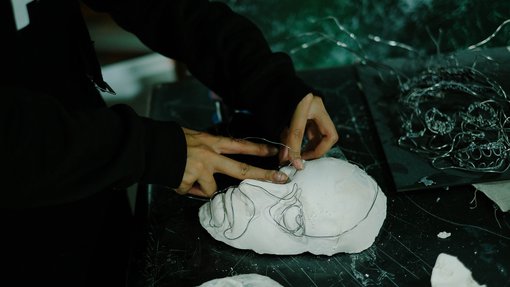 Aisha Al-Malki's studio at the Fire Station.