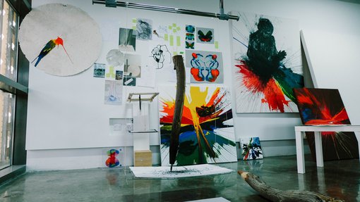 Fatma Al-Nuaimi's studio at the Fire Station