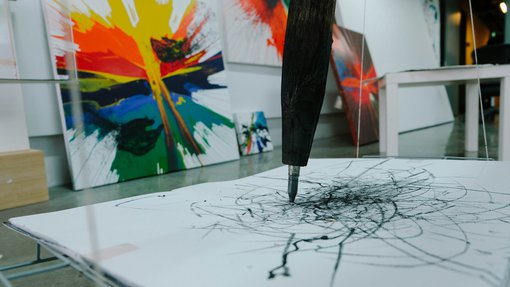 Fatma Al-Nuaimi's studio at the Fire Station