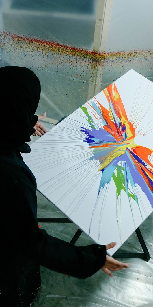 Fatma Al-Nuaimi's studio at the Fire Station