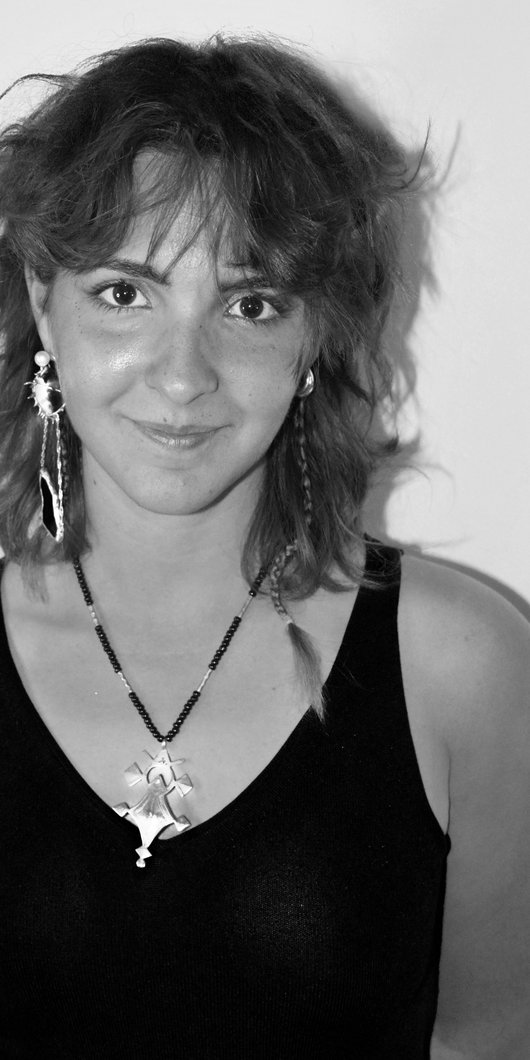 Black and white photo of designer