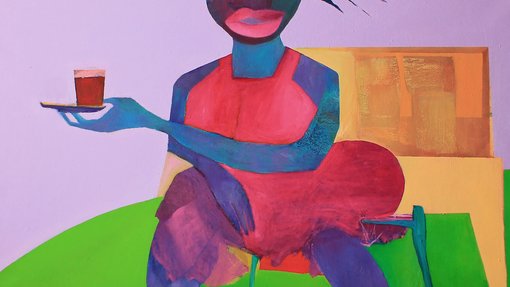 painted women holding coffee