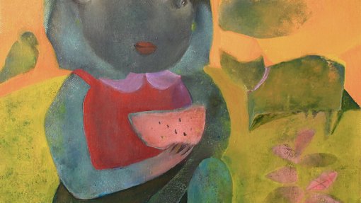 illustrated grey bunny