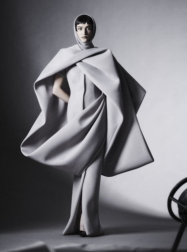 Model posing in a great evening dress