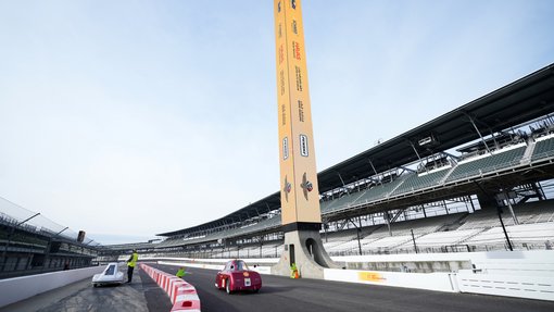 Prototype vehicles on track during Shell Eco-marathon