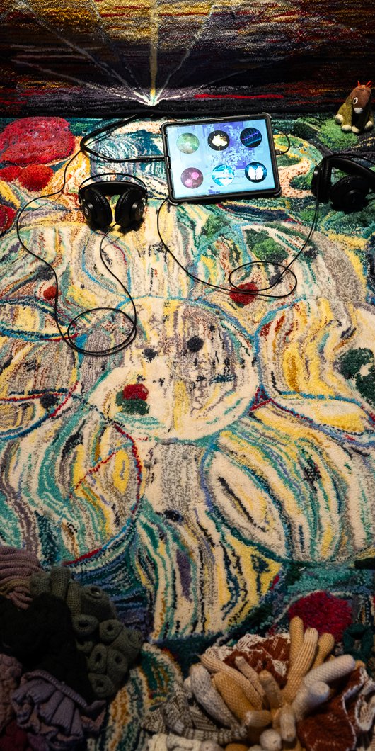 carpet in a dark room