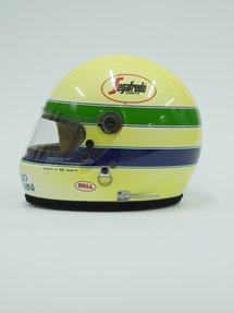 Ayrton Senna’s Bell XFM 1 helmet (1984), on view at QOSM’s The Race is On temporary exhibition hall.