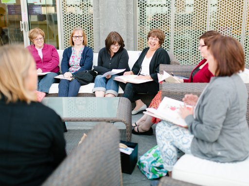 A group of women meeting outdoors at MIA