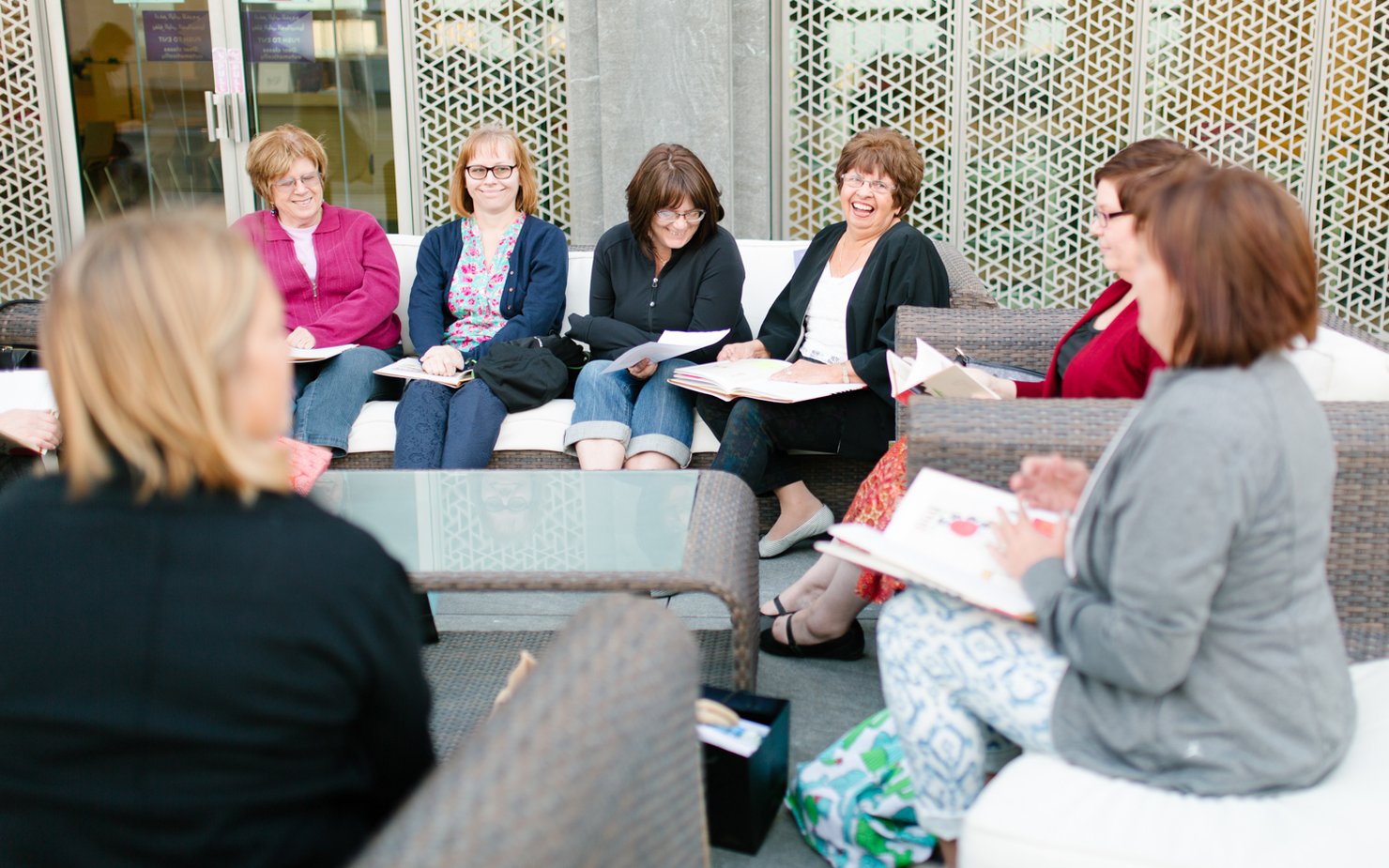 A group of women meeting outdoors at MIA