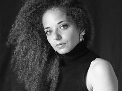 Woman with curly hair