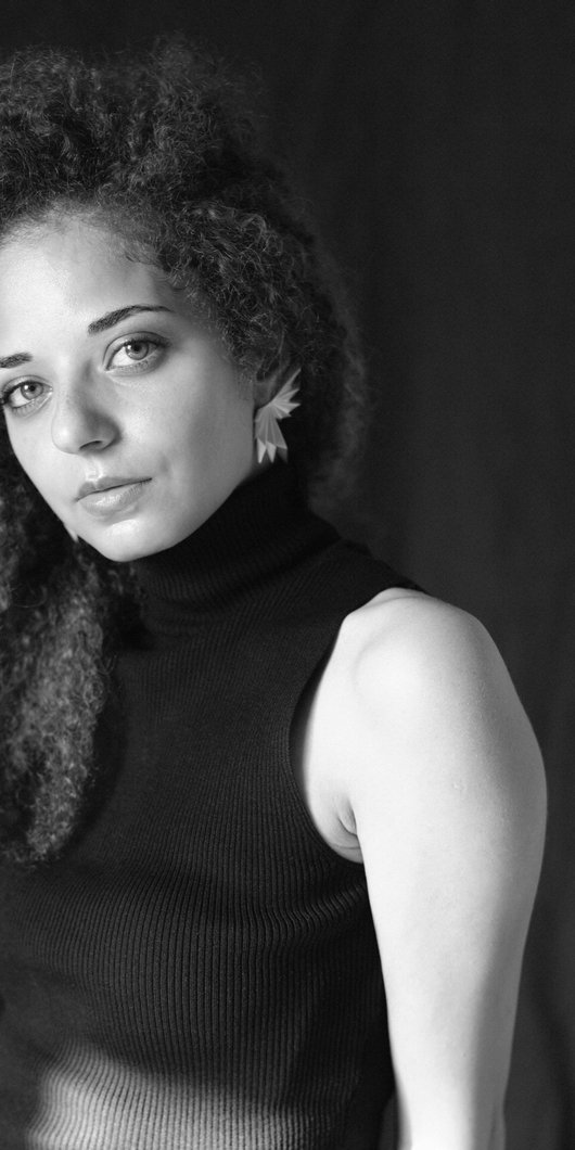 Woman with curly hair