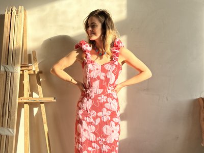 Designer in long dress