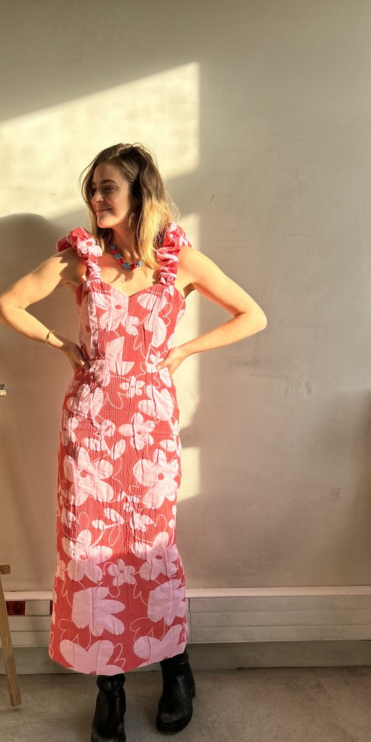 Designer in long dress