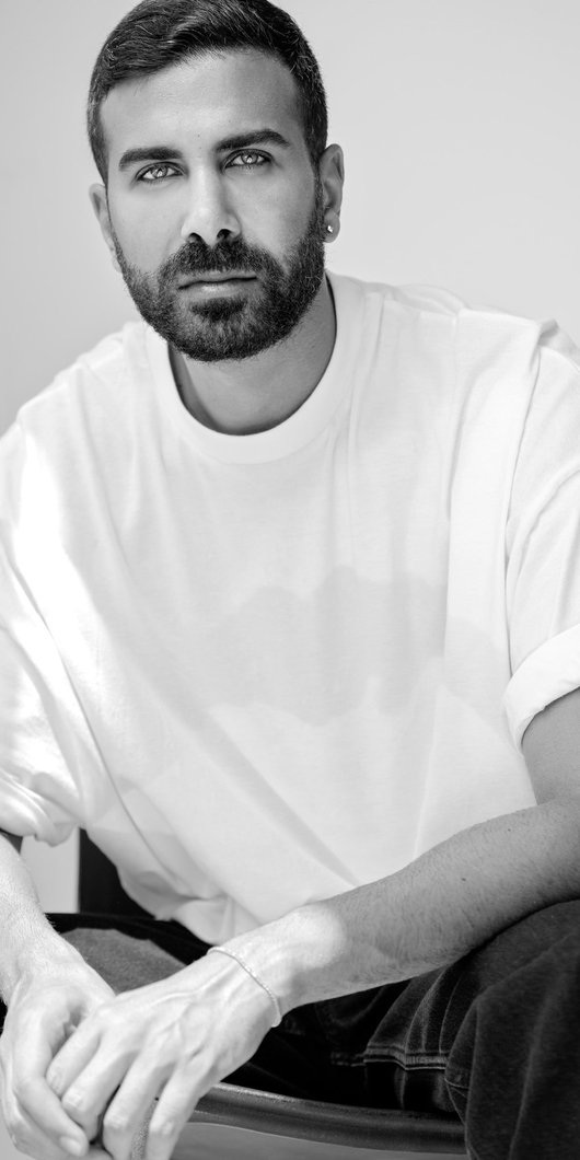 Black and white portrait of man