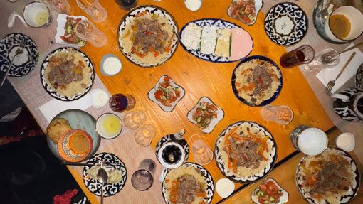 plates with food on a table