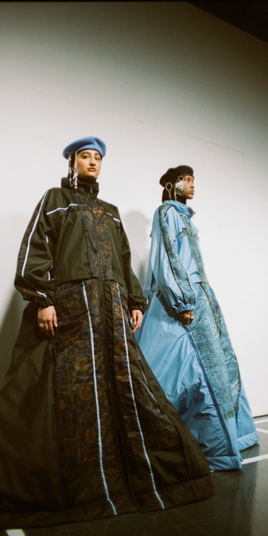 2 Models showing colorful clothes