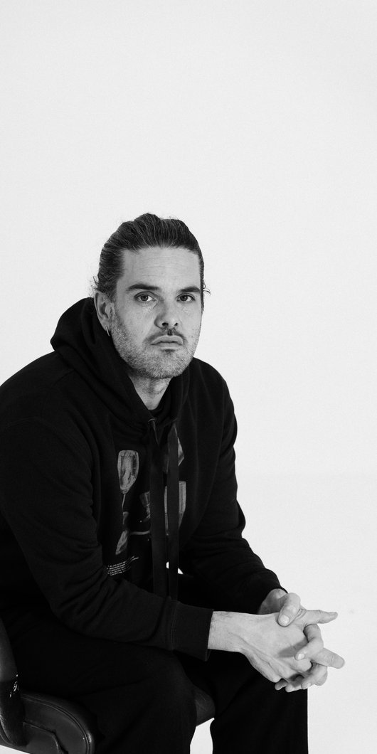 black and white portrait man