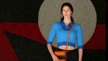 Model in a spotlight