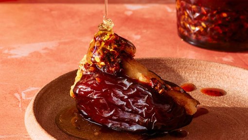 dates in a pink plate