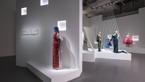 exhibition space with mannequins
