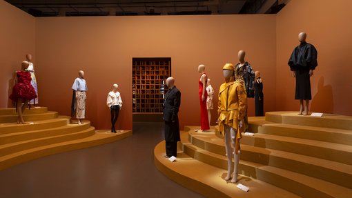 exhibition space with mannequins