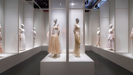 exhibition space with mannequins