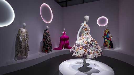 exhibition space with mannequins