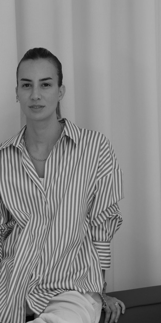 Black and white portrait woman