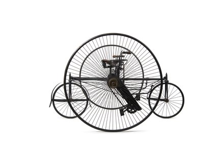 Coventry Tricycle Company, Convertible Sociable, England, ca. 1882, Materials: Steel, Rubber, Wood, Leather, Property of Qatar Museums