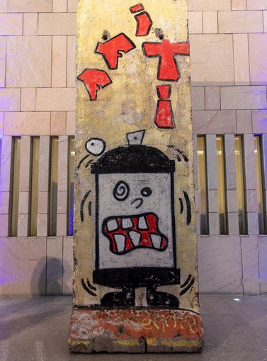 Berlin Wall panel presented at Georgetown University in Qatar (GU-Q)