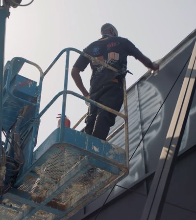 Virgil Abloh paints while reflecting on his creative practice